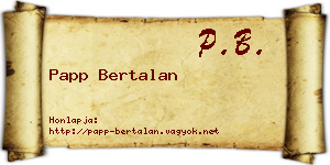 Papp Bertalan névjegykártya