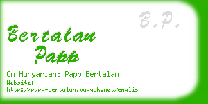 bertalan papp business card